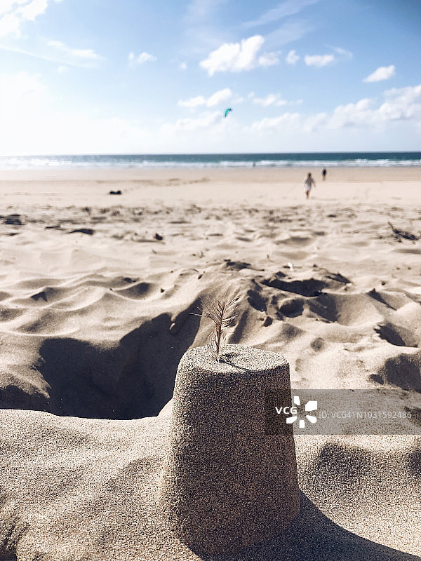 海滩沙堡图片素材