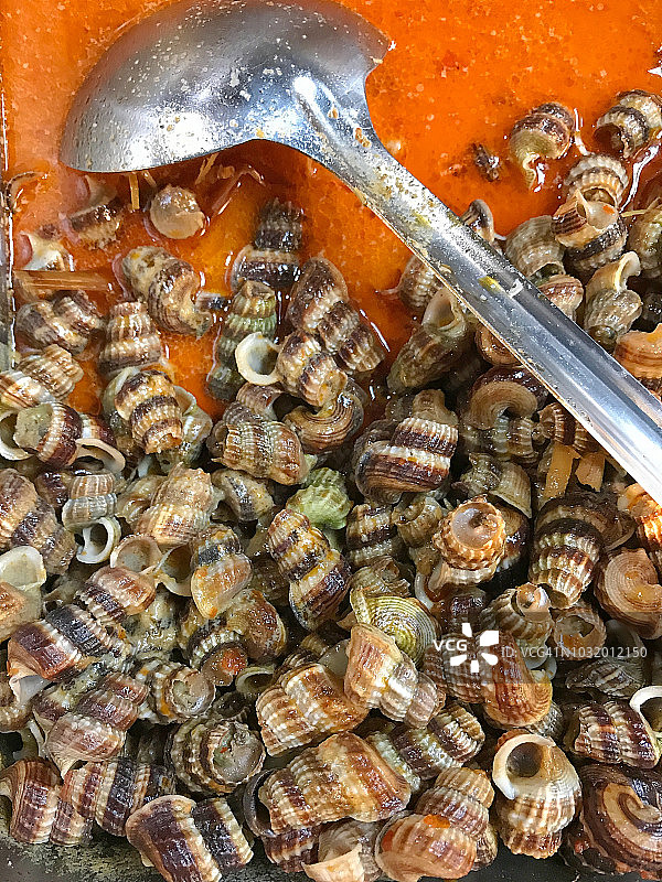 自制咖喱蜗牛汤特写图片素材