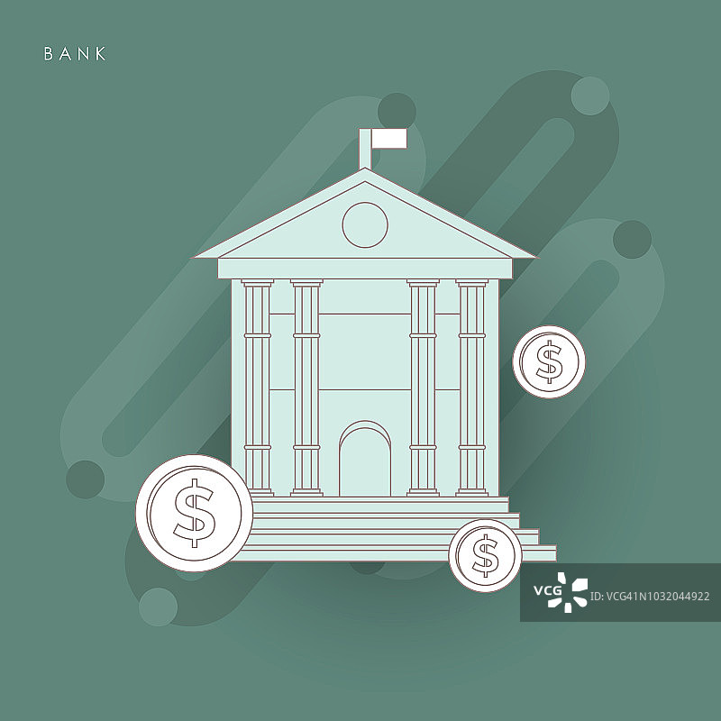 扁平风格的银行设计图片素材