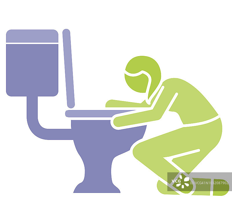 生病的女人和马桶图片素材