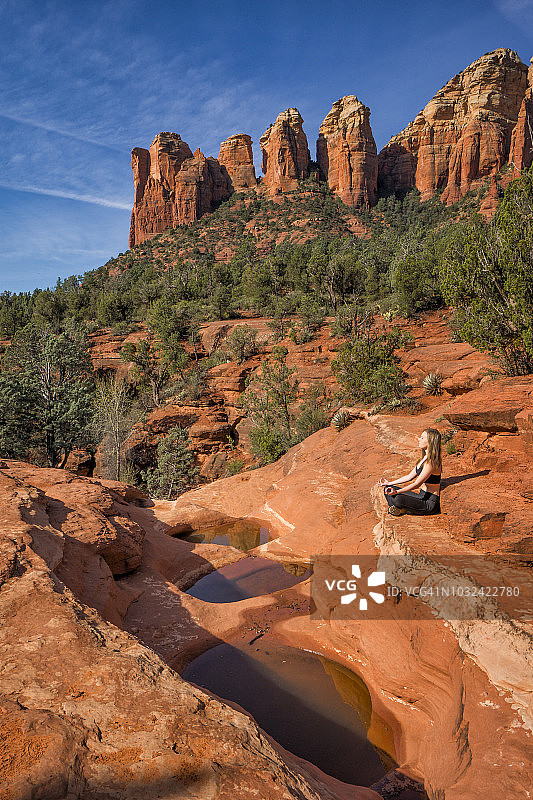 在塞多纳七圣池冥想图片素材