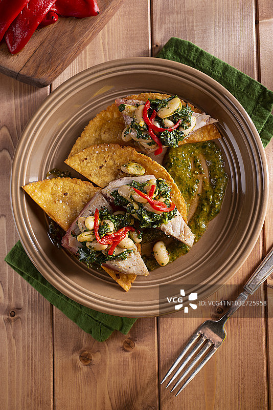 金枪鱼玉米饼图片素材