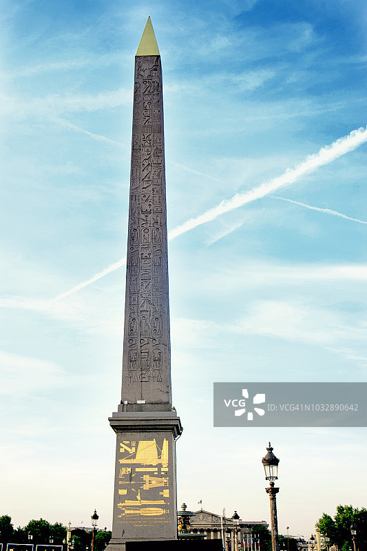 法国巴黎协和广场的卢克索方尖碑图片素材