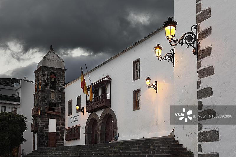 西班牙加那利群岛拉帕尔马岛圣克鲁斯圣多明各教堂图片素材