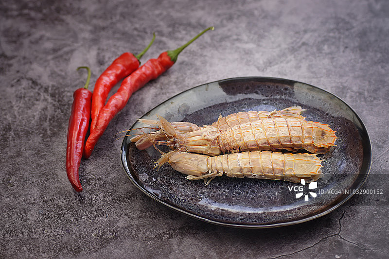 中国美食：螳螂虾图片素材