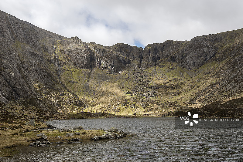 斯诺多尼亚国家公园伊德瓦尔湖的魔鬼厨房图片素材