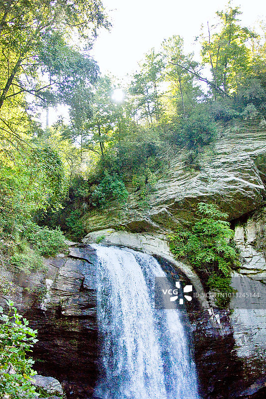 北卡罗来纳州观景岩瀑布图片素材