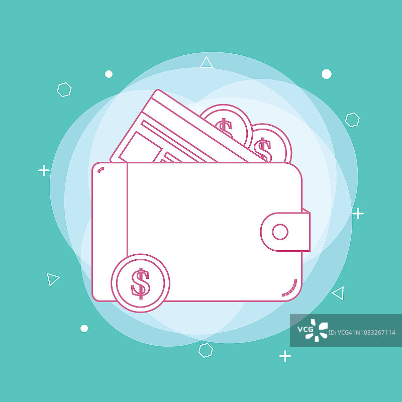 装有现金的钱包图片素材