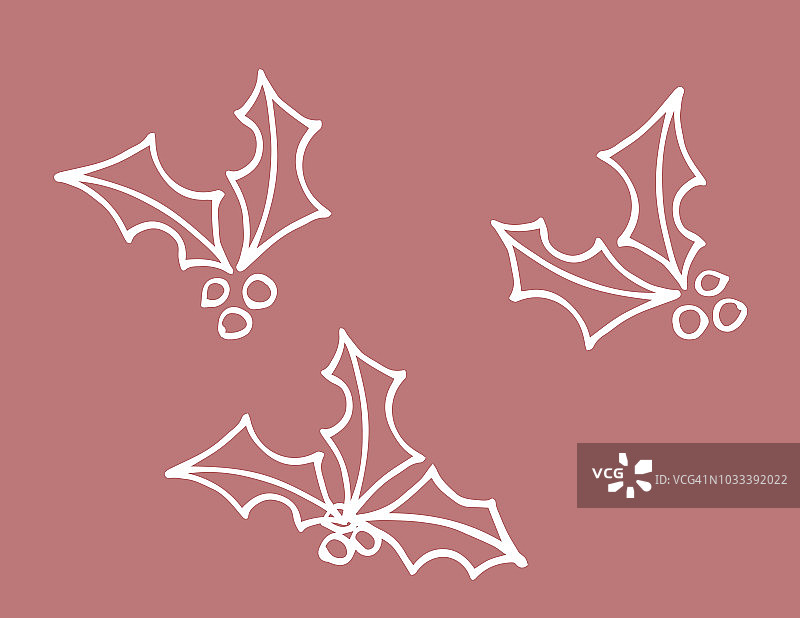 手绘复古圣诞元素图片素材