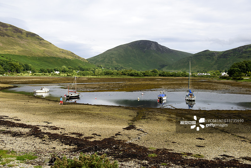 苏格兰阿伦岛洛克兰扎的天然港口图片素材