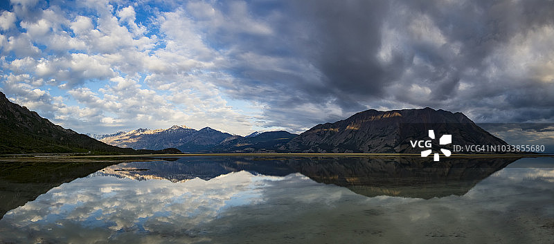 克卢恩国家公园和保护区圣埃lias山脉倒影图片素材