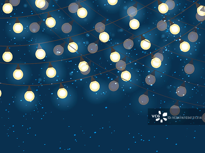 透明背景上的圣诞灯饰插图图片素材