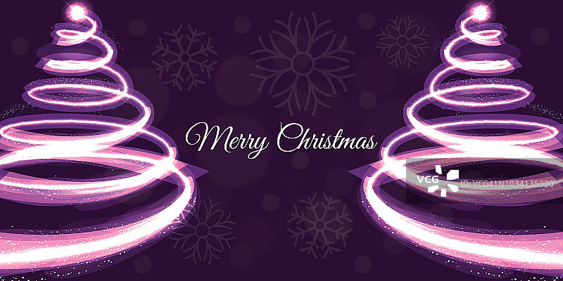 闪亮的圣诞树 - 插图图片素材