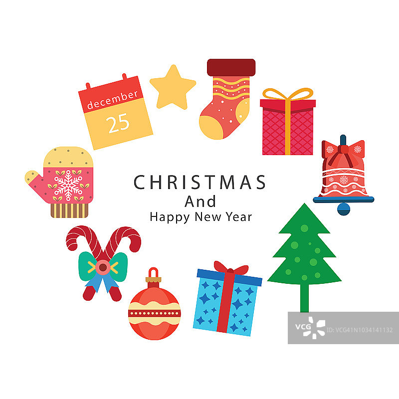 扁平风格圣诞节插画图片素材
