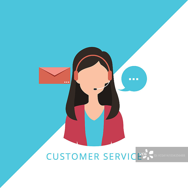 呼叫中心支持扁平化设计图片素材