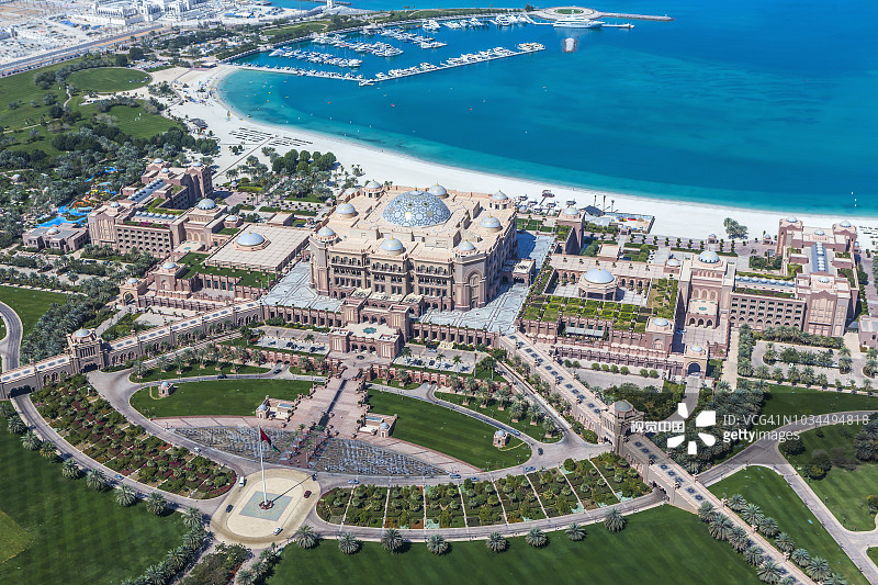 阿联酋皇宫的航拍景色图片素材