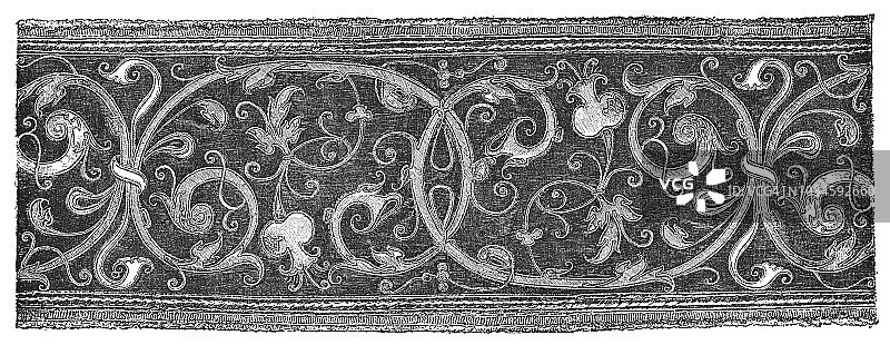 复古花卉丝绒设计（16世纪）图片素材