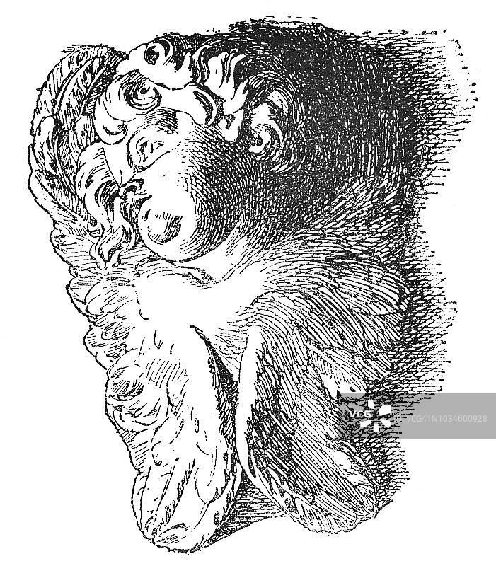 皮埃尔·皮热的《大理石翼天使》（17世纪）图片素材