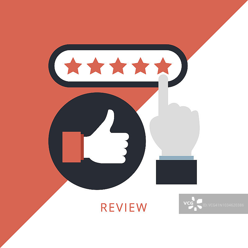 商务人士给出五星评级，反馈概念图片素材