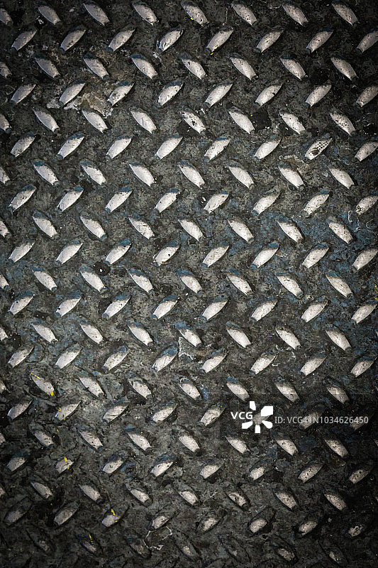 真实的金属菱形花纹纹理图片素材