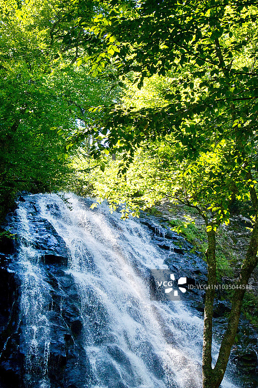 北卡罗来纳州蟹树瀑布顶部图片素材