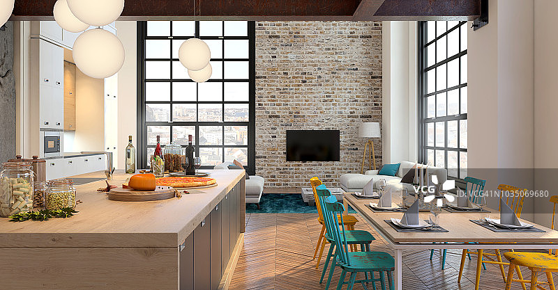 现代公寓时尚室内设计图片素材