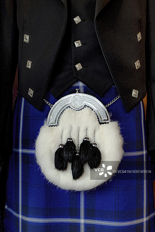 苏格兰高地时尚，英国苏格兰阿盖尔-比特奥本图片素材