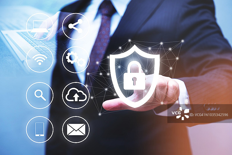 网络安全、数据保护、信息安全和加密图片素材