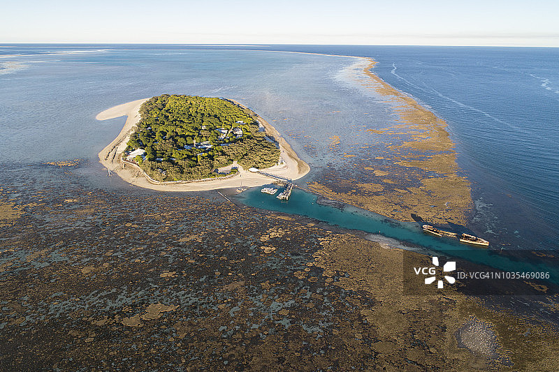 苍鹭岛的航拍景色图片素材