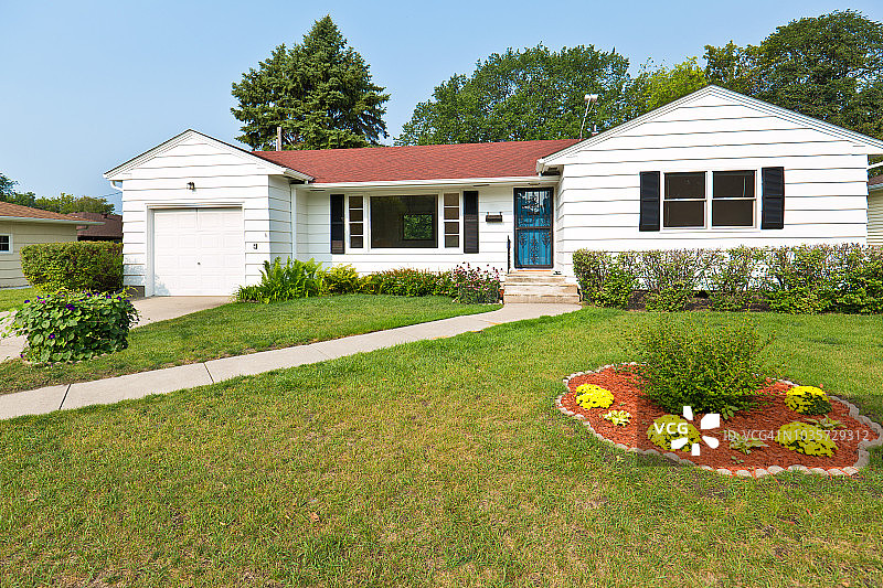 二十世纪五十年代美国现代平房外观图片素材