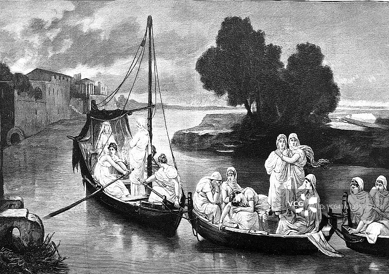 灶神贞女乘船逃离罗马图片素材