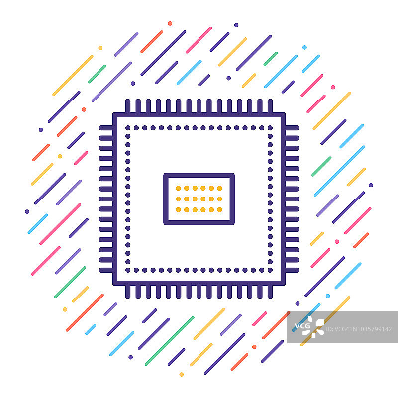 CPU线条图标图片素材