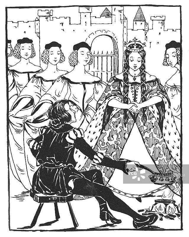 《牧猪奴》中向王子购买音乐罐的公主图片素材