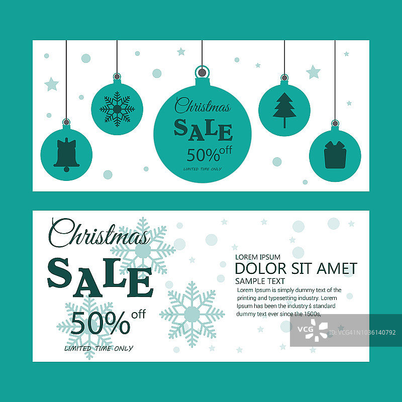 圣诞促销卡片模板-矢量插画图片素材