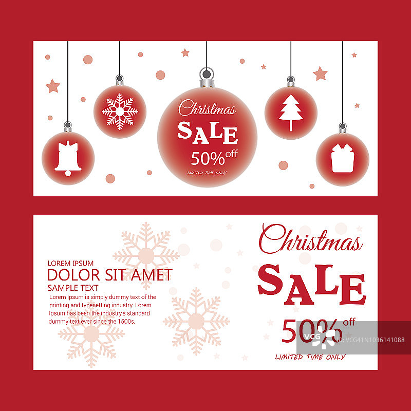 圣诞促销卡片模板-矢量插画图片素材