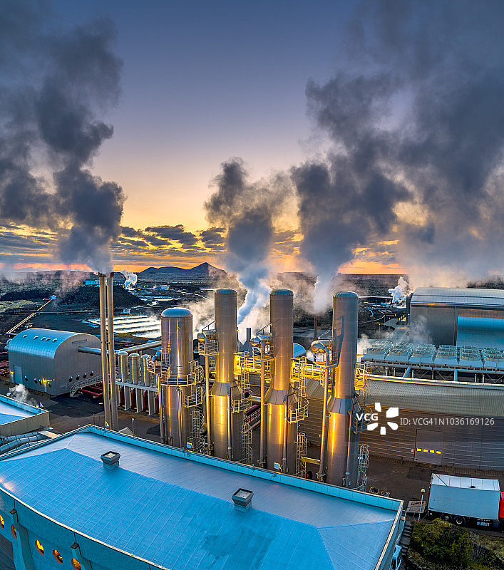 能源：地热发电厂图片素材