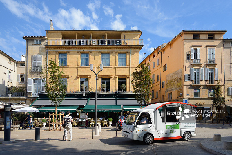 米拉波大道双男孩咖啡馆，普罗旺斯艾克斯图片素材