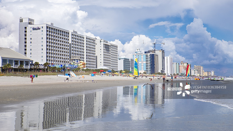 九月美丽一天的南卡罗来纳州美特尔海滩图片素材