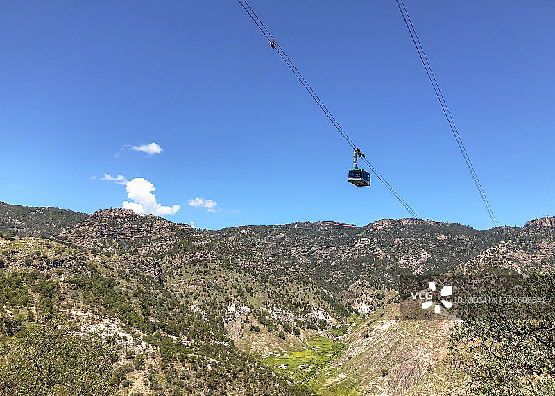 铜峡谷全景和索道图片素材