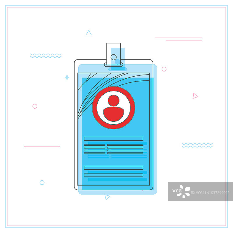 身份证、挂绳、徽章、ID卡概念图片素材