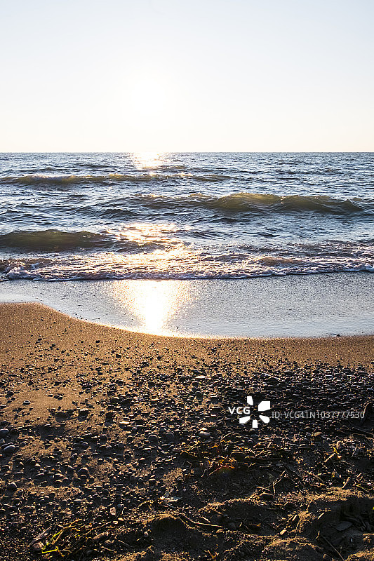 日落时分的佩利角安大略海岸线图片素材