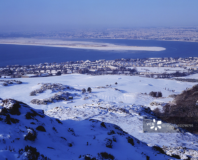 萨顿和公牛岛，都柏林湾，都柏林郡，爱尔兰图片素材