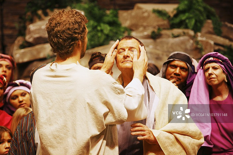 耶稣治愈盲人图片素材