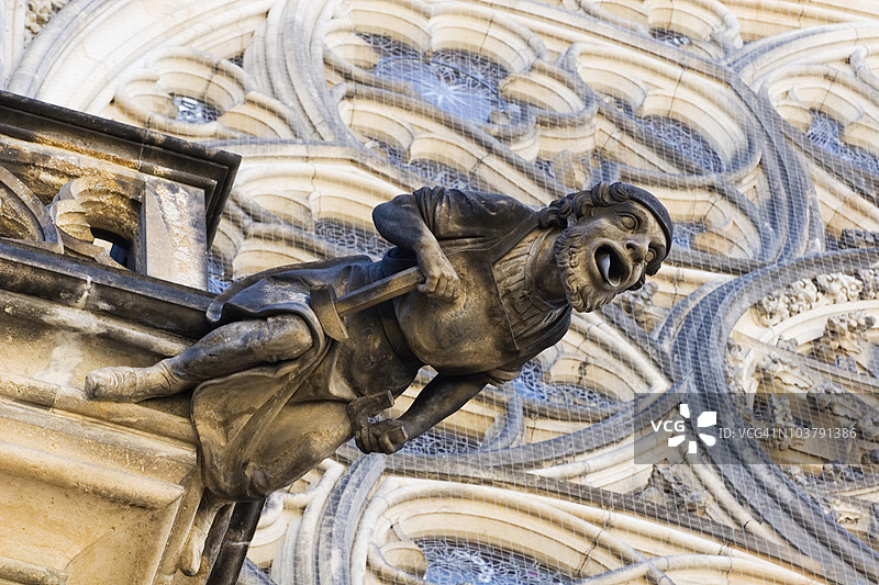 布拉格圣维特大教堂上的石像鬼图片素材