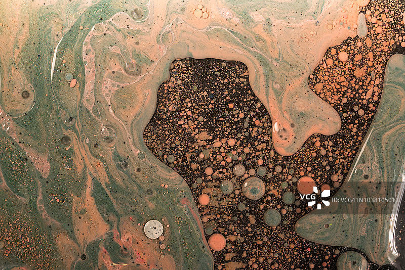 工作室中的彩色油画微距镜头图片素材