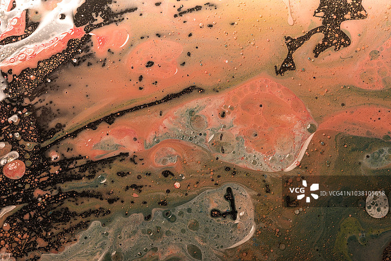 工作室中的彩色油画微距镜头图片素材