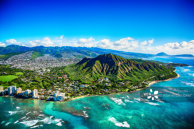 钻石头州立公园航拍图片素材