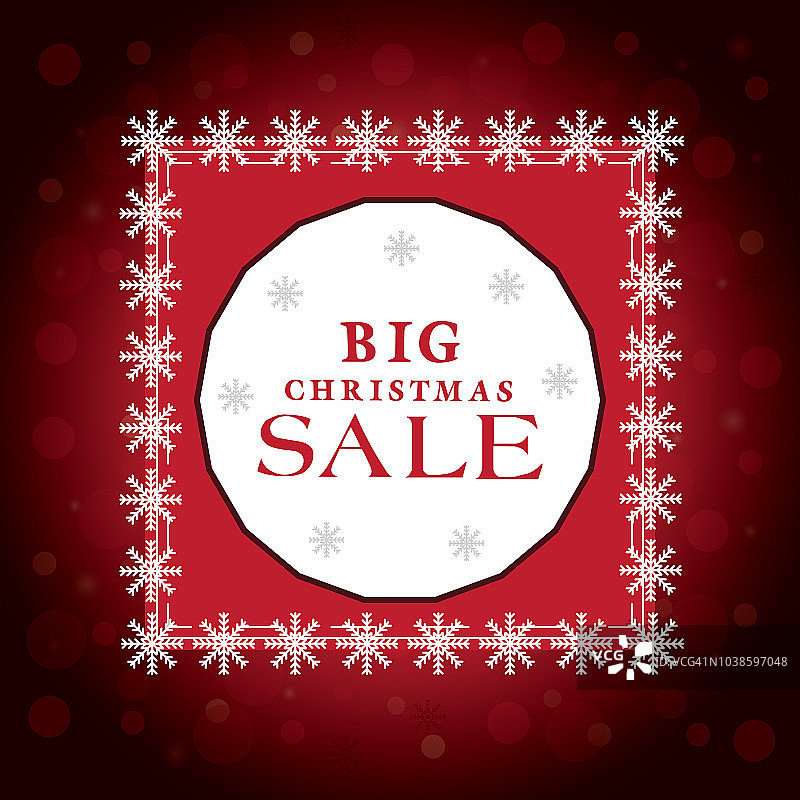 圣诞促销。带有雪花和闪亮火花的矢量背景。徽章 - 插图图片素材