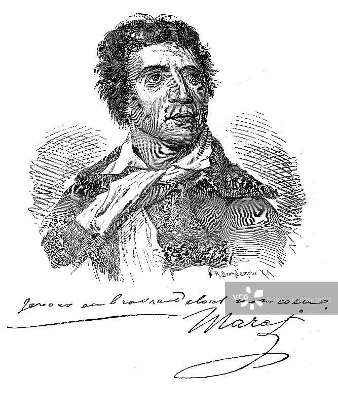 法国大革命时期的让·保罗·马拉图片素材