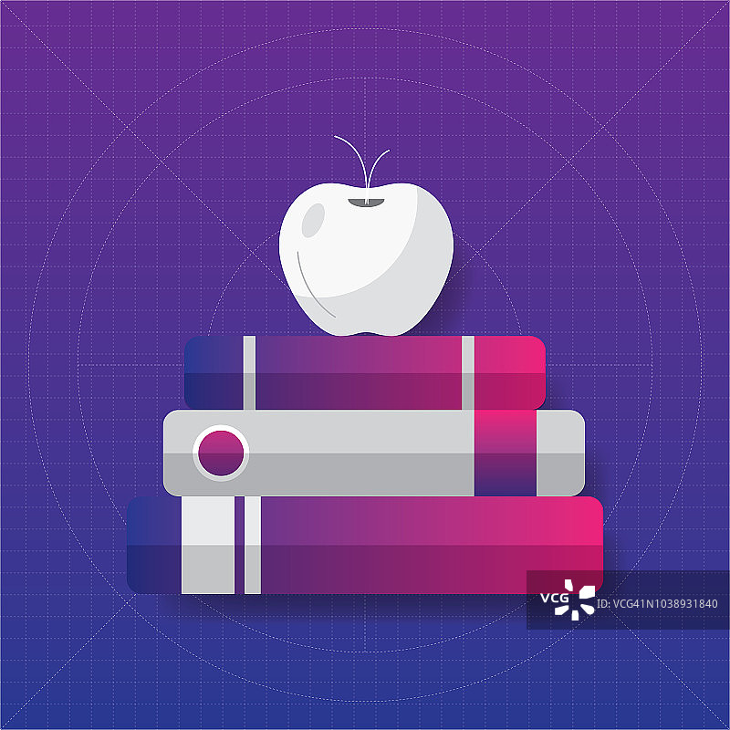 书堆上的苹果图片素材